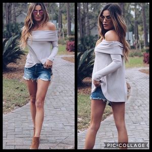 bayview off the shoulder thermal top nwot